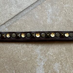 Abercrombie & Fitch Brown Leather Belt with Gold Accents